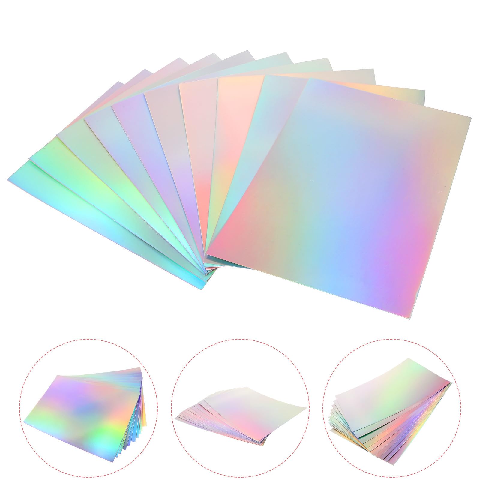 Healeved 50 Papeles Plegables de Cartón Cuadrado para Manualidades, Papel Decorativo Holográfico para Cortar y Pegar en Decoración del Hogar o Proyectos Hechos a Mano