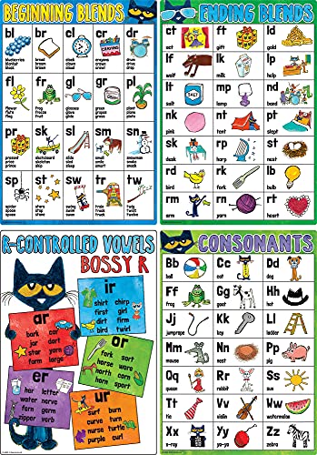 Teacher Created Resources Pete The Cat® Phonics Small Poster Pack (EP62003), 28 cm x 40 cm