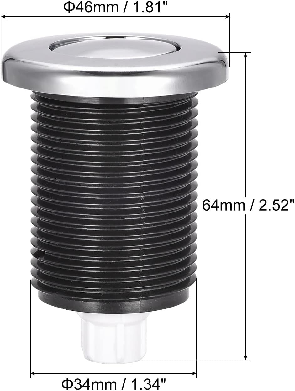 MECCANIXITY Garbage Disposal Air Switch Button 34mm Dia Self Locking for Sink Top Waste Disposer