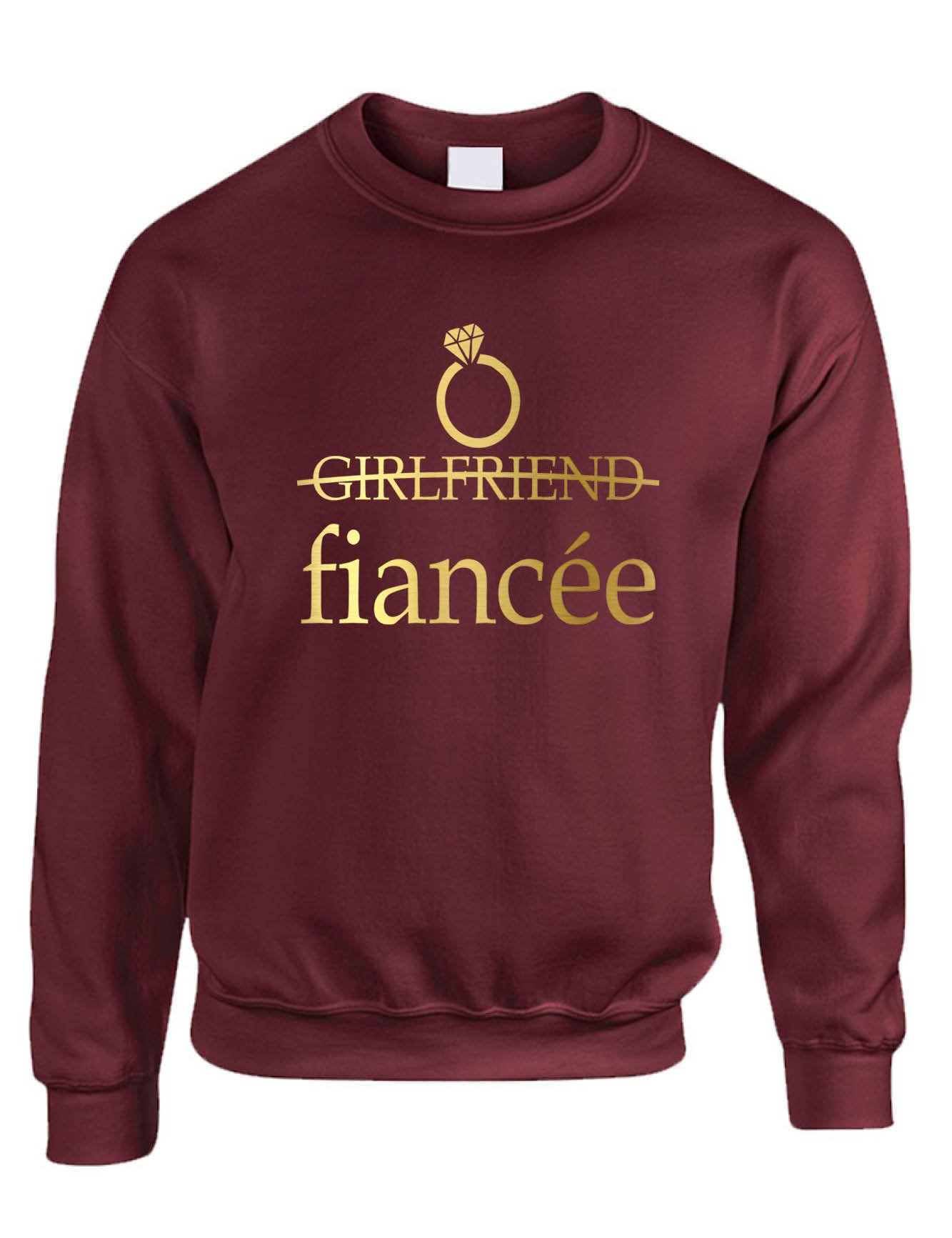 ALLNTRENDSAdult Sweatshirt Girlfriend Fiancee Engagement Proposal Tee for Her