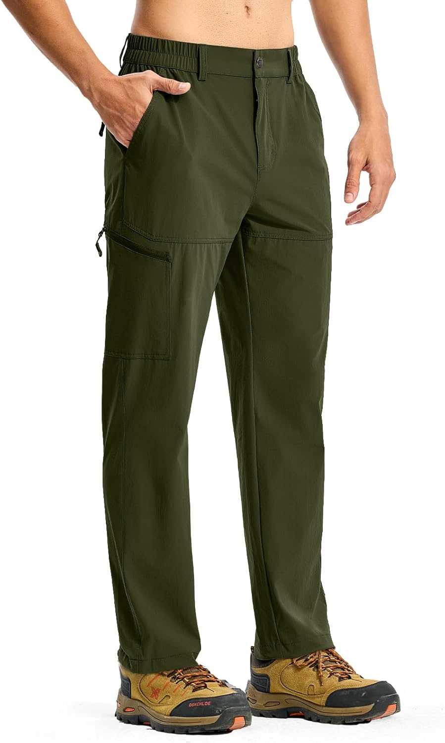 BGOWATU Men's Lightweight Hiking Travel Pants Quick Dry Water Resistant Athletic Joggers Zipper Pockets Cargo Workout Casual