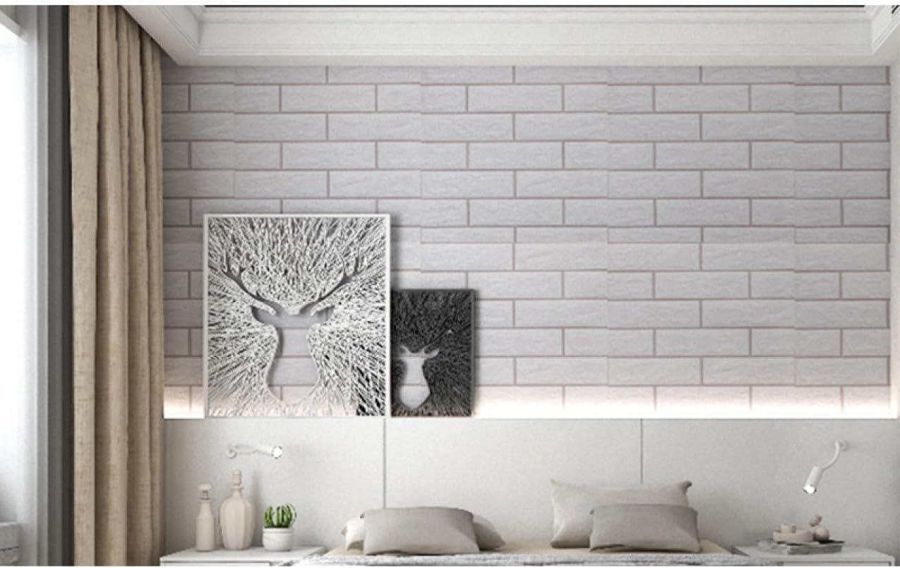 [YXSNG] リメイクシート 壁紙 シール レンガ リアル レンガ柄 タイル はがせる ウォールステッカー 白 キッチン カウンタ