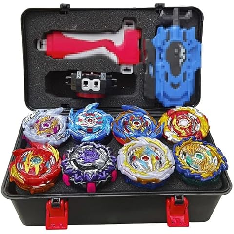 Bey Burst Turbo Blade Set, Gyro Burst Spinning Top Set, 4D Fusion Model Metal Masters Speed Spinning Top with Launcher, Case and Accessories, Gift for Children Cover