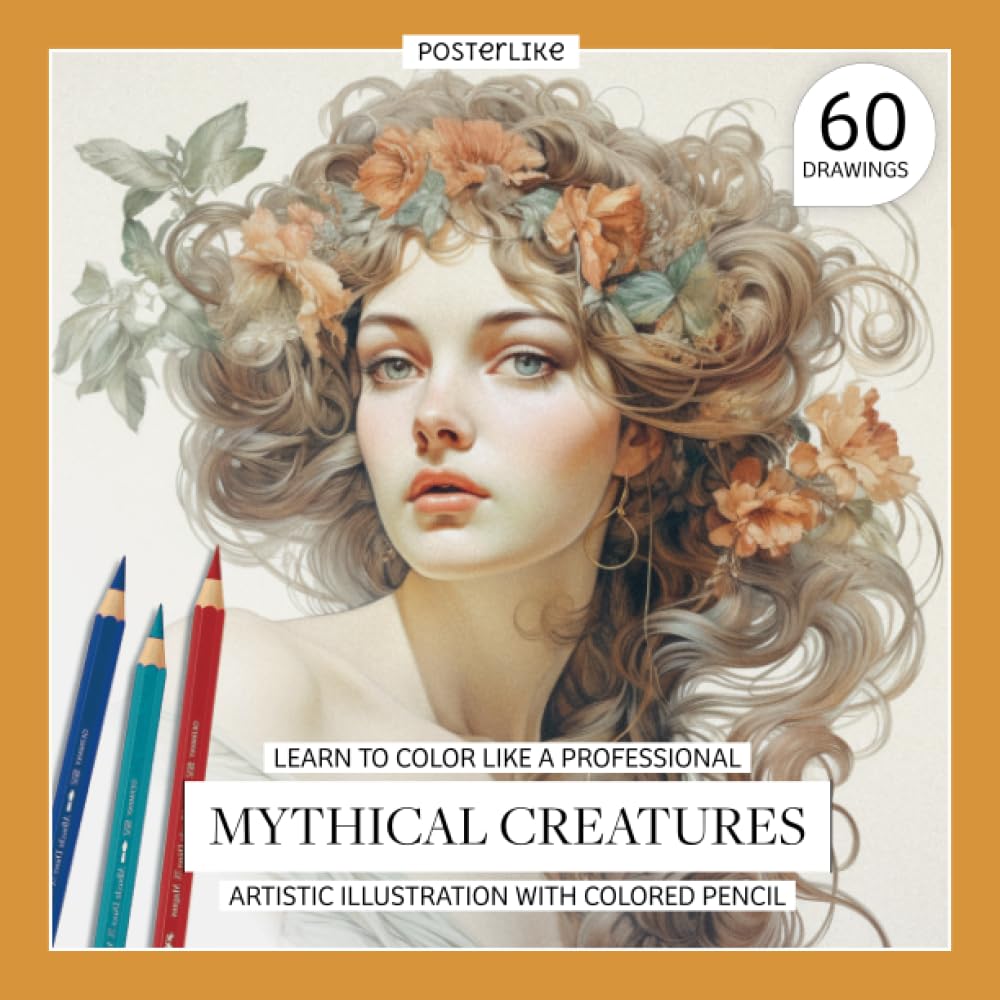 Learn to color like a professional Mythical Creatures. Artistic illustration with colored pencil: Coloring Fantasy in Every Stroke