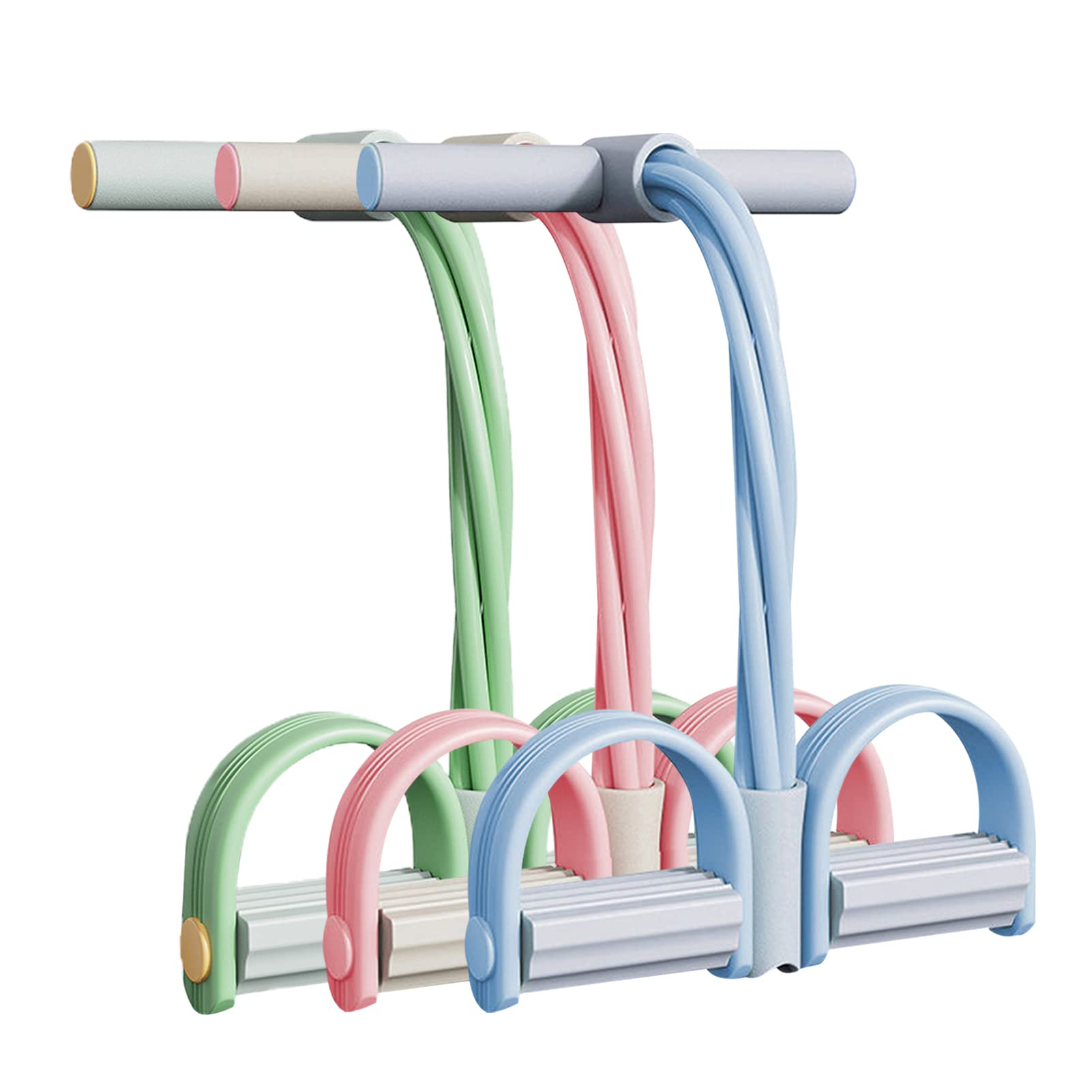 Firulab Resistance Band, 4 Tube Ankle Puller Yoga Handle Bands Exerciser Multifunction Resistance Training Fitness Exerciser for Home Gym