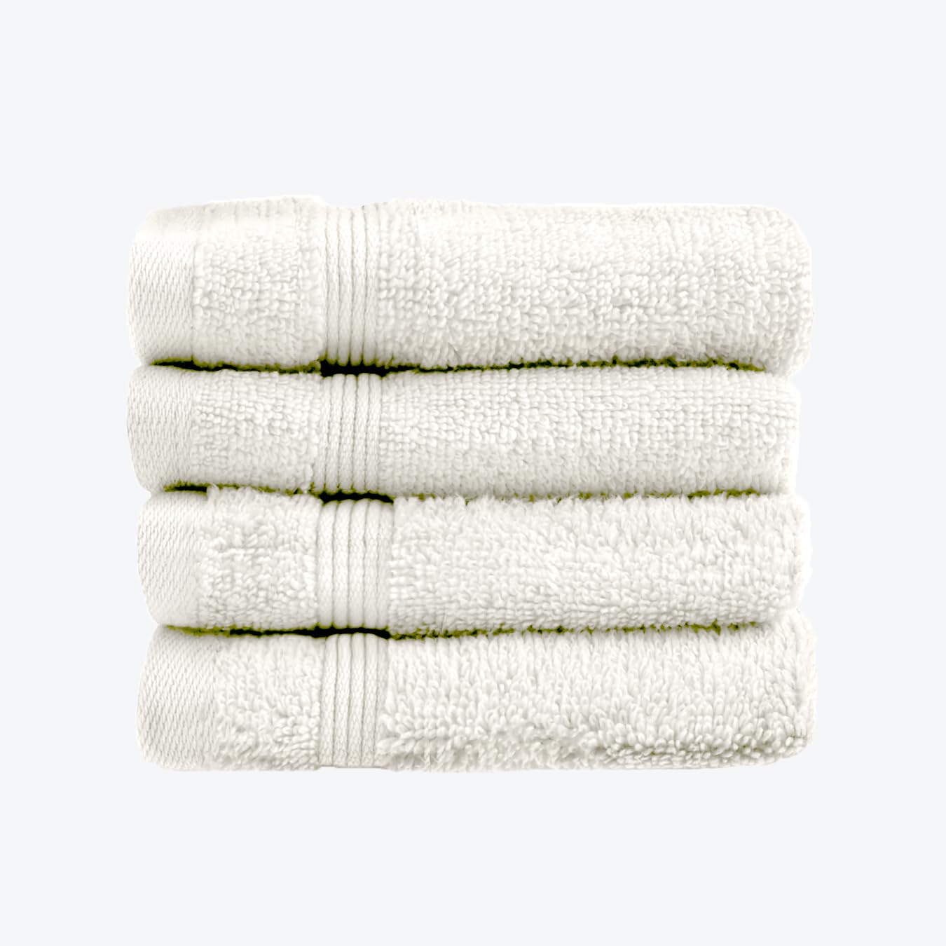 Allure Zero Twist Face Cloths Pack of 4 30 x 30cm, 100% Egyptian Cotton Flannels (Cream)