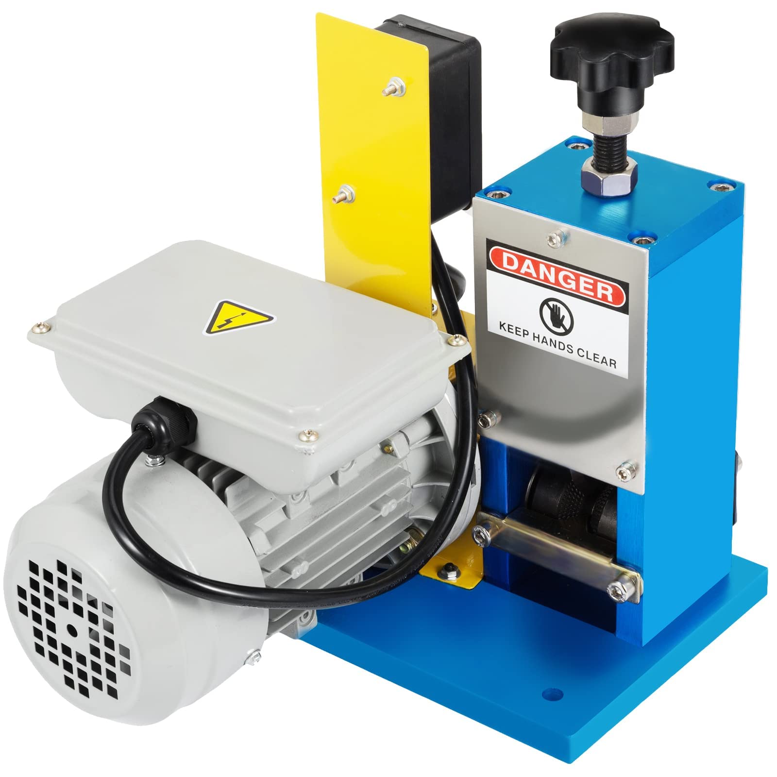 Happybuy HXSMS-025 - Máquina pelacables, eléctrica, con 1 hoja, para reciclar cables de cobre/eliminar el aislamiento de plástico y goma de los cables de chatarra intactos, azul