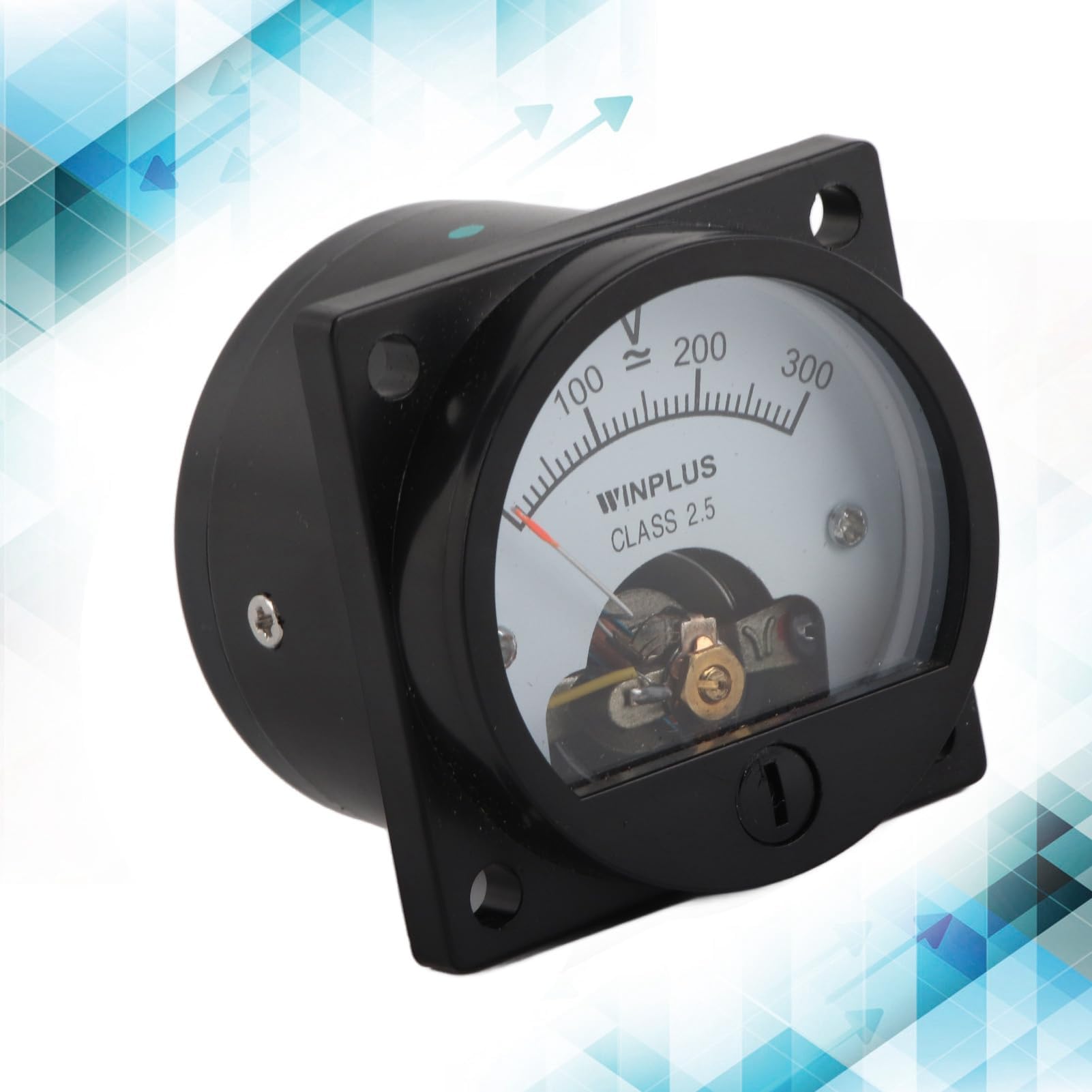 Voltmetro Analogico Pannello Quadrante Rotondo ABS SO‑45 AC 0‑300 V Nero