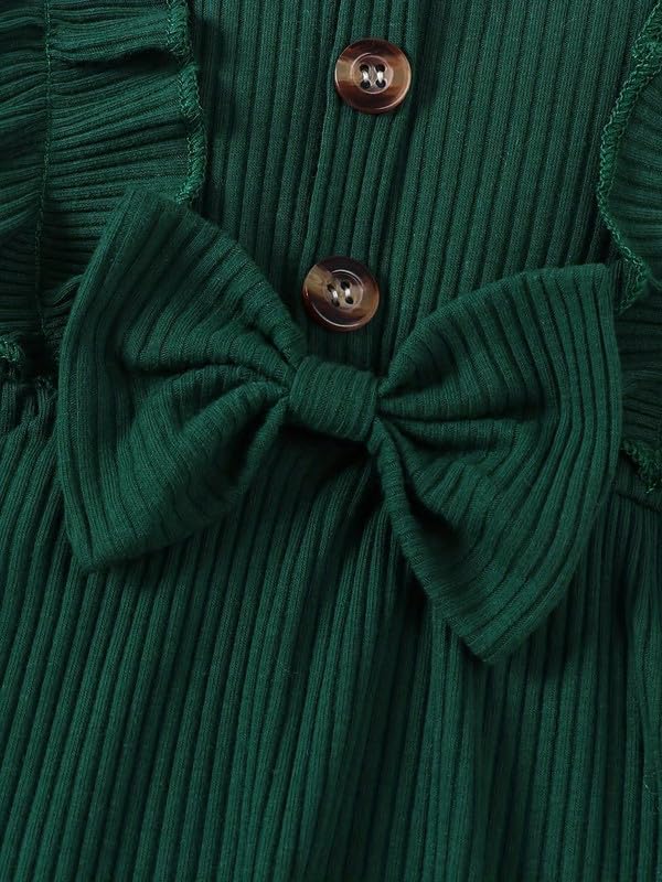 Image of Niren Enterprise Green Siskin Button Front Baby Girl Frock