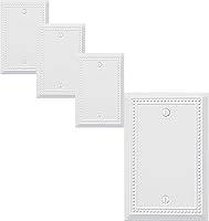 Vista 36 de Cubierta de Interruptor de Luz de Tomacorriente Dúplex Individual Belaire de Metal con Cuentas para Pared, Paquete de 4 Latón Antiguo 1 Gang