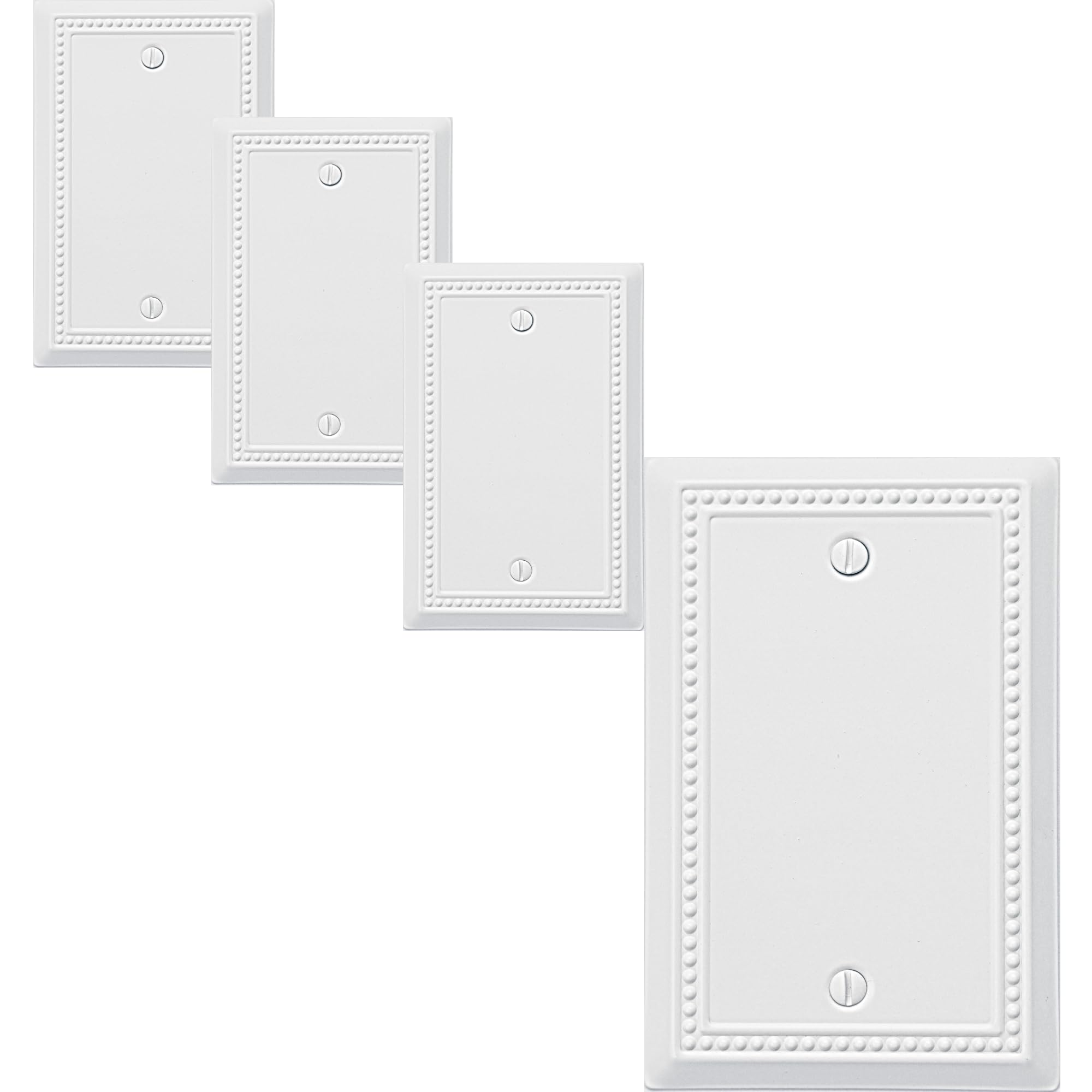 Beaded Wall Plates - Elegant White Decor -23