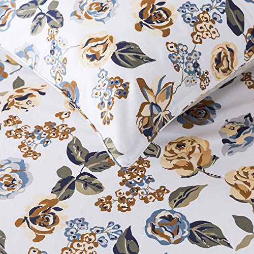 Fadfay Sheets Set Twin Xl Elegant Rose Floral Bedding Shabby White Flower Bed Sheets Vintage Floral Sheets Farmhouse Bedding 100% Cotton Girls Bedding With Deep Pocket Fitted Sheet 4Pcs, Twin Xl Size #TOP6