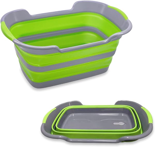 Goderewild 7.4 Gal/28L Multipurpose Collapsible Pet Bathtub - Adjustable Handles and Internal Support, Portable Laundry
