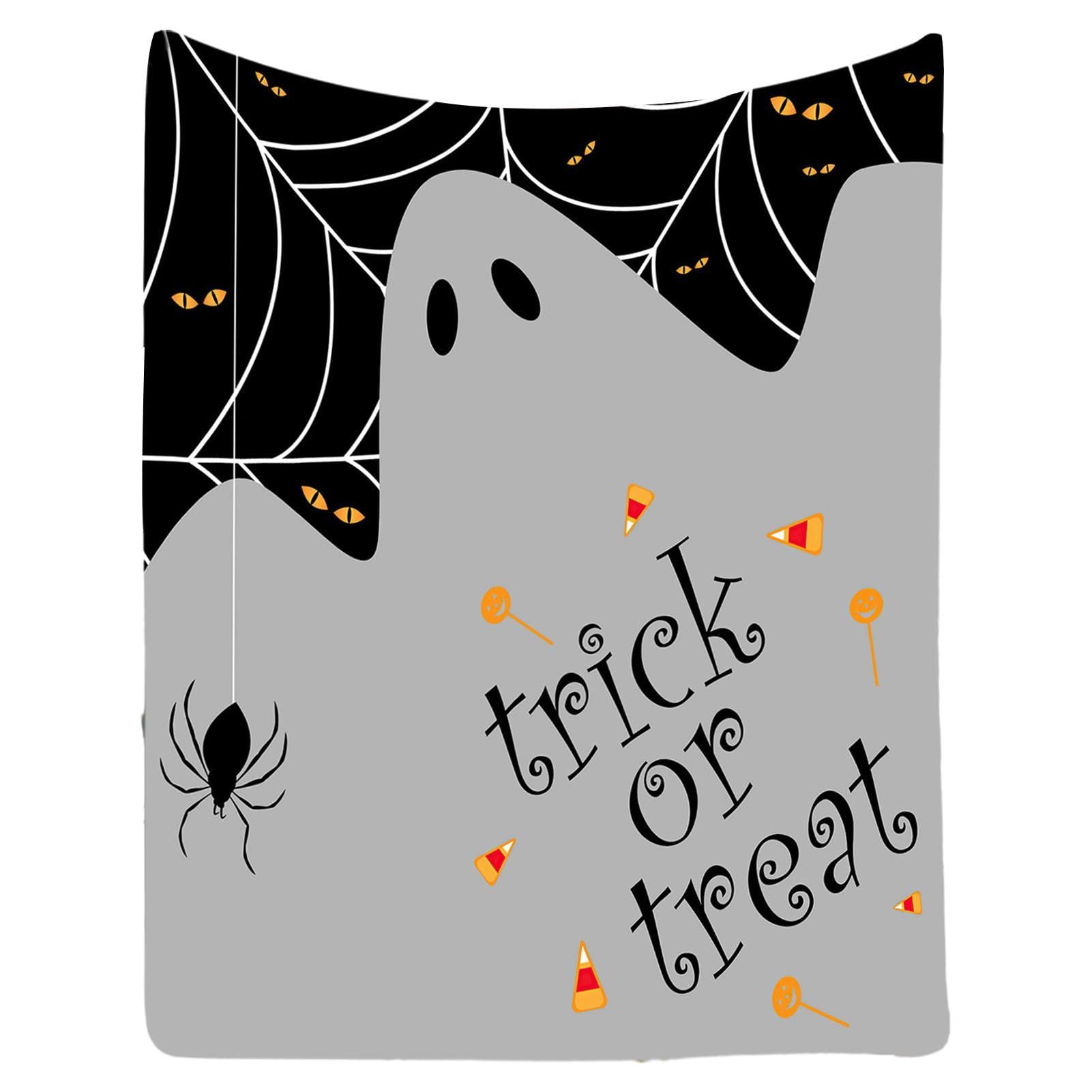 Plaid d'Halloween couverture polaire légère pour lit de chambre et salon