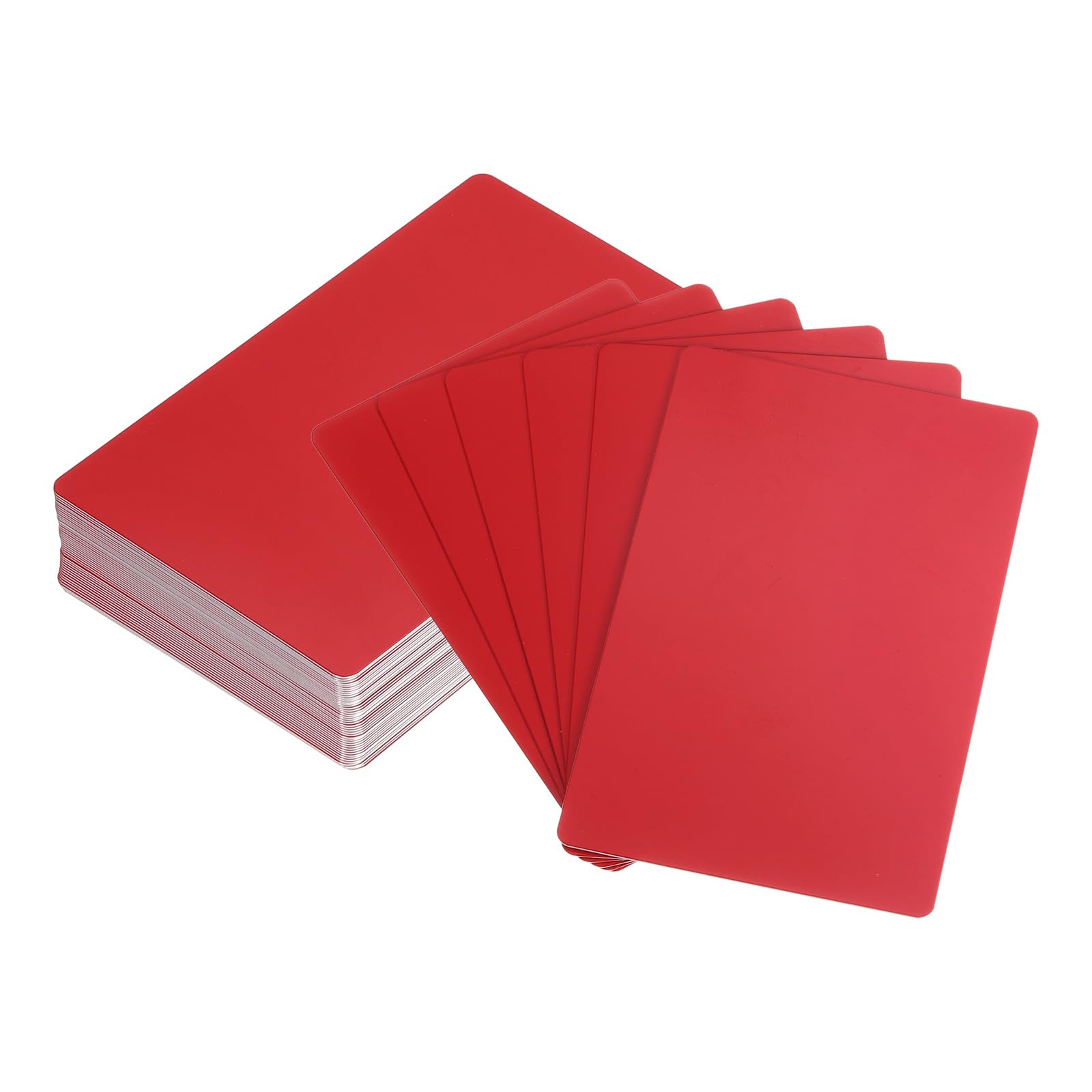 QUARKZMAN 100 Tarjetas de Visita en Blanco de Metal, 86 x 54 x 0.45mm, Hoja de Aluminio Anodizado para Grabado, Tarjetas DIY, Rojo