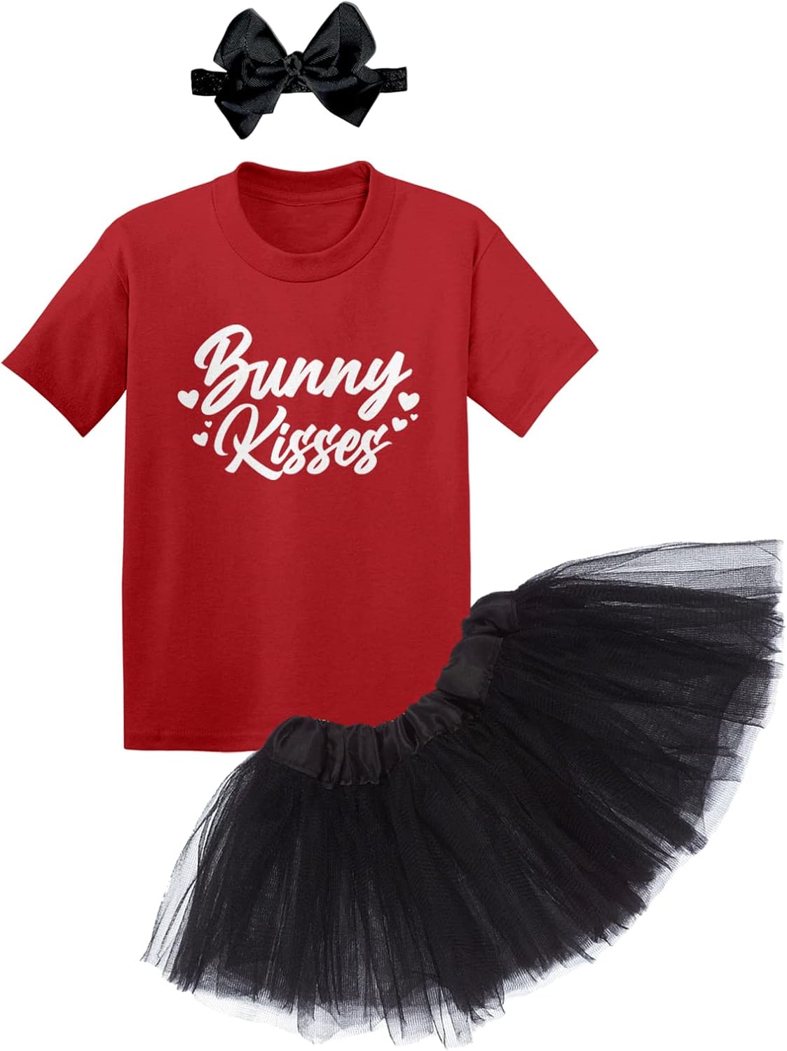 Haase Unlimited Bunny Kisses - Cute Fluffy Rabbit Cottontail Baby Bodysuit + Tutu Skirt + Bow Headband Set