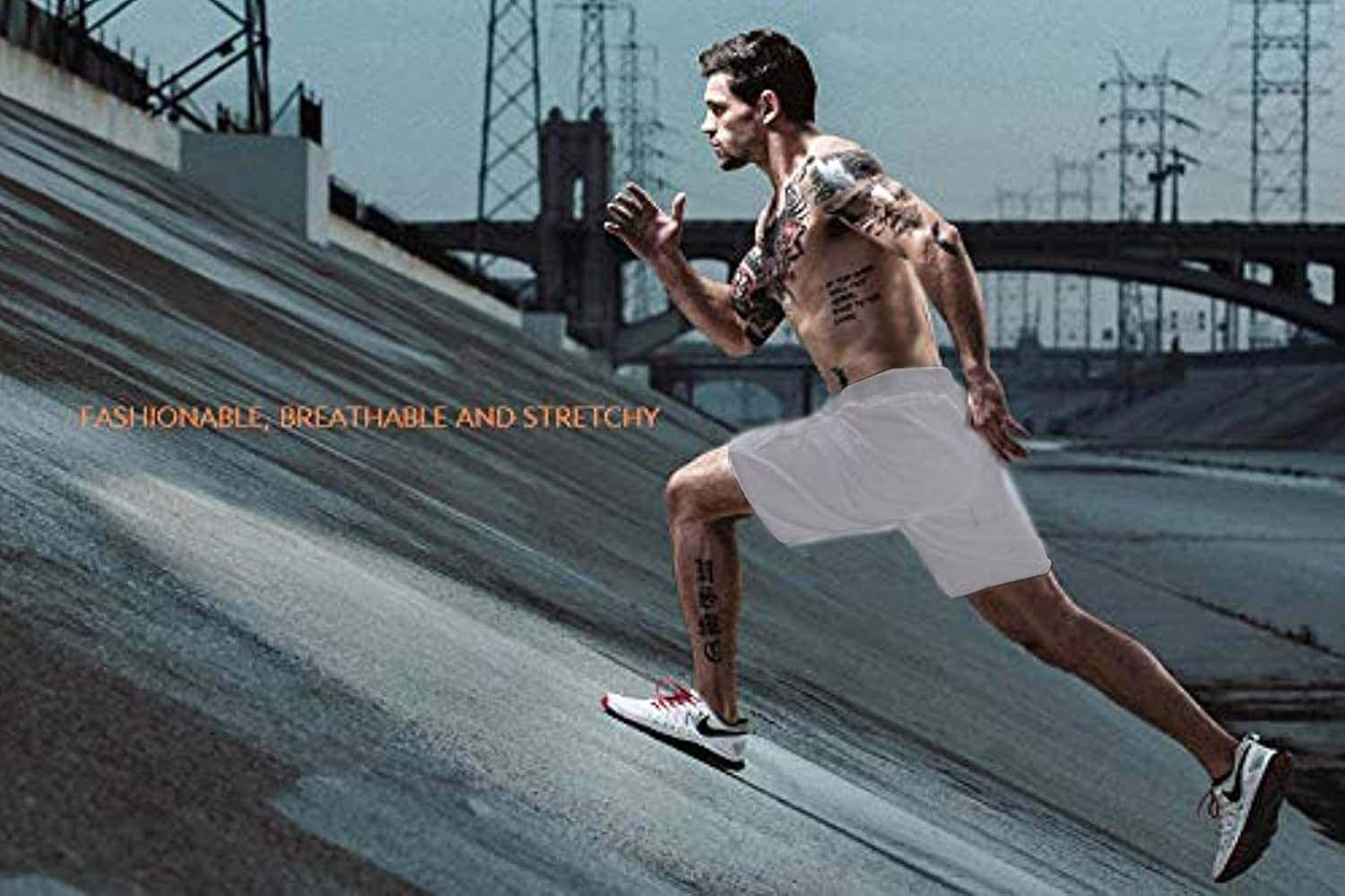 LTIFONE Mens Athletic Shorts with Zipper Pockets,Mens Cargo Shorts, Quick Dry Workout Training Casual Short at  Men’s Clothing store