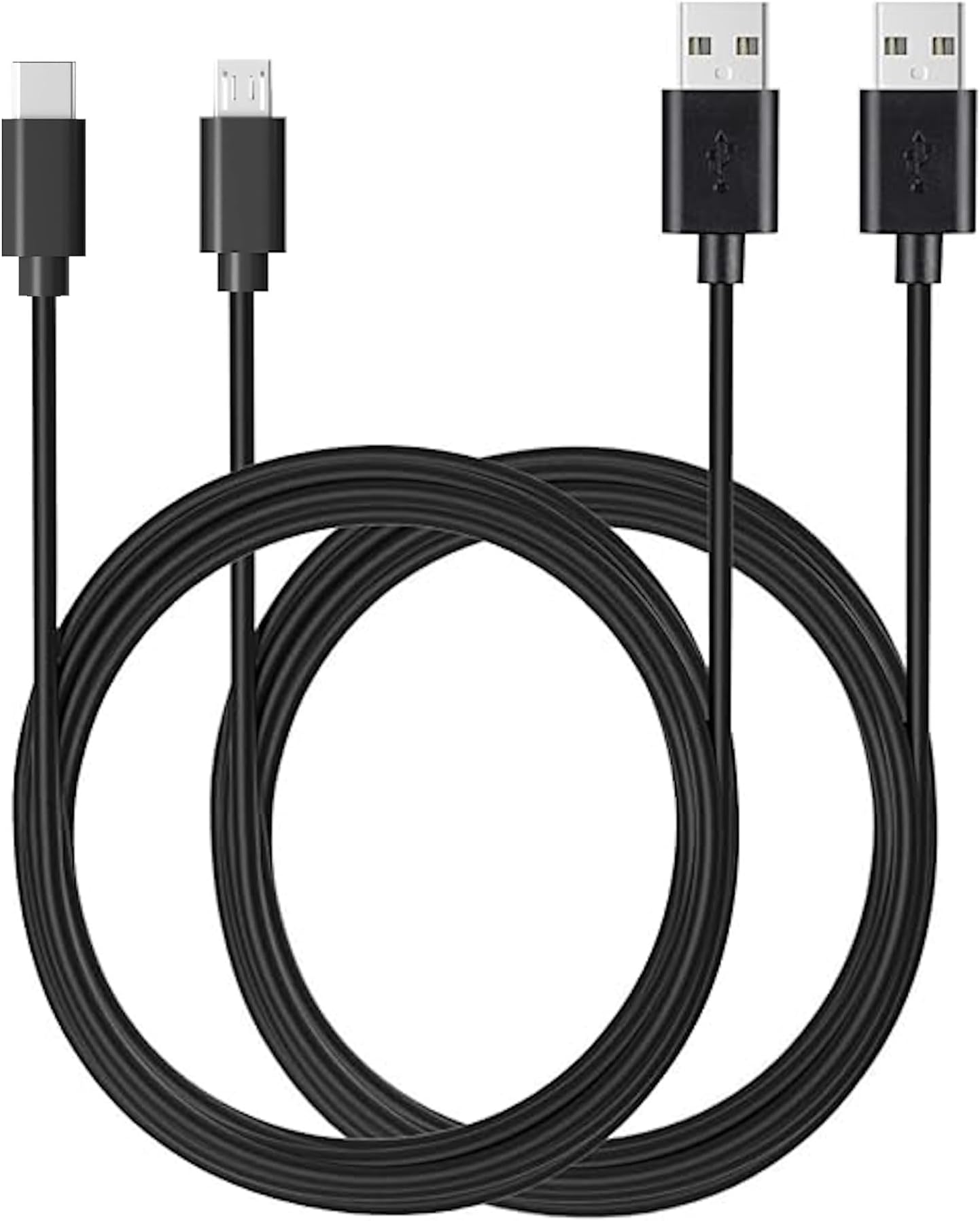 6Ft Micro & USB C Charge Cable Cord Wire for Old & New Amazon Kindle, Paperwhite, Oasis, Kids, Fire HD, Fire TV Stick & Scribe (2 Cord Types for All Kindle Models)