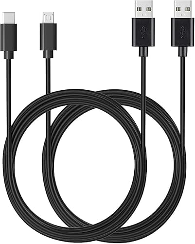 Cable de carga micro y USB C de 6 pies para Kindle Tienda viejo y nuevo, Paperwhite, Oasis, Kids, Fire HD, Fire TV Stick & Scribe (2 tipos de cable