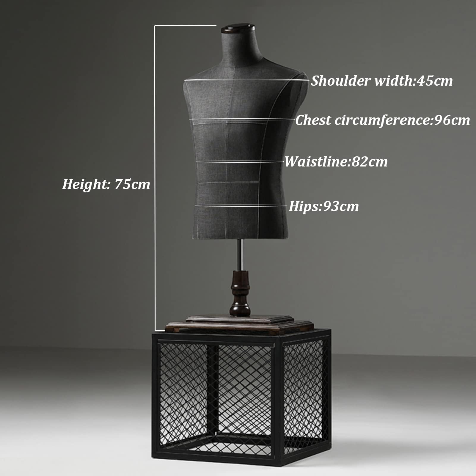 Schaufensterpuppe Mannequin Körper Torso Männlich, Kleidung Display Büste Dummy Manikins Kleiderform Mit Holzsockel Zum Nähen Schneider Kleid Schmuck Display