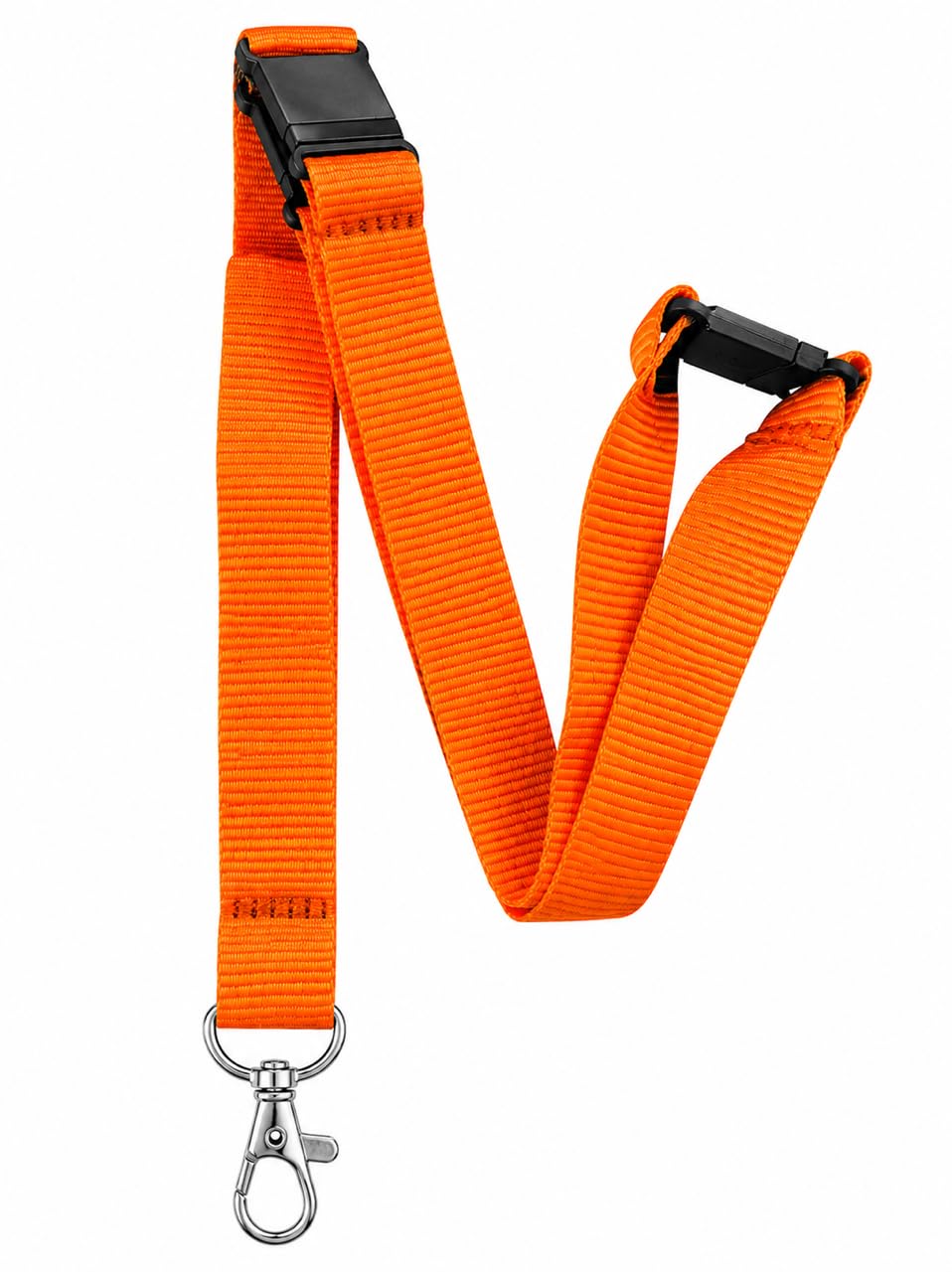PAC Supplies Global Colourful 20mm Wide Lanyard with 3 Point (Triple) Safety Breakaway (Orange, 20)