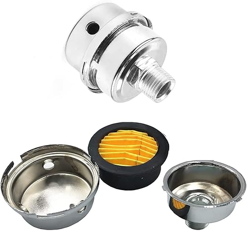 Miniatura 2 de Paquete de 2 filtros silenciadores de compresor de aire, filtro de admisión de compresor de aire de metal, silenciador de sonido para compresor de