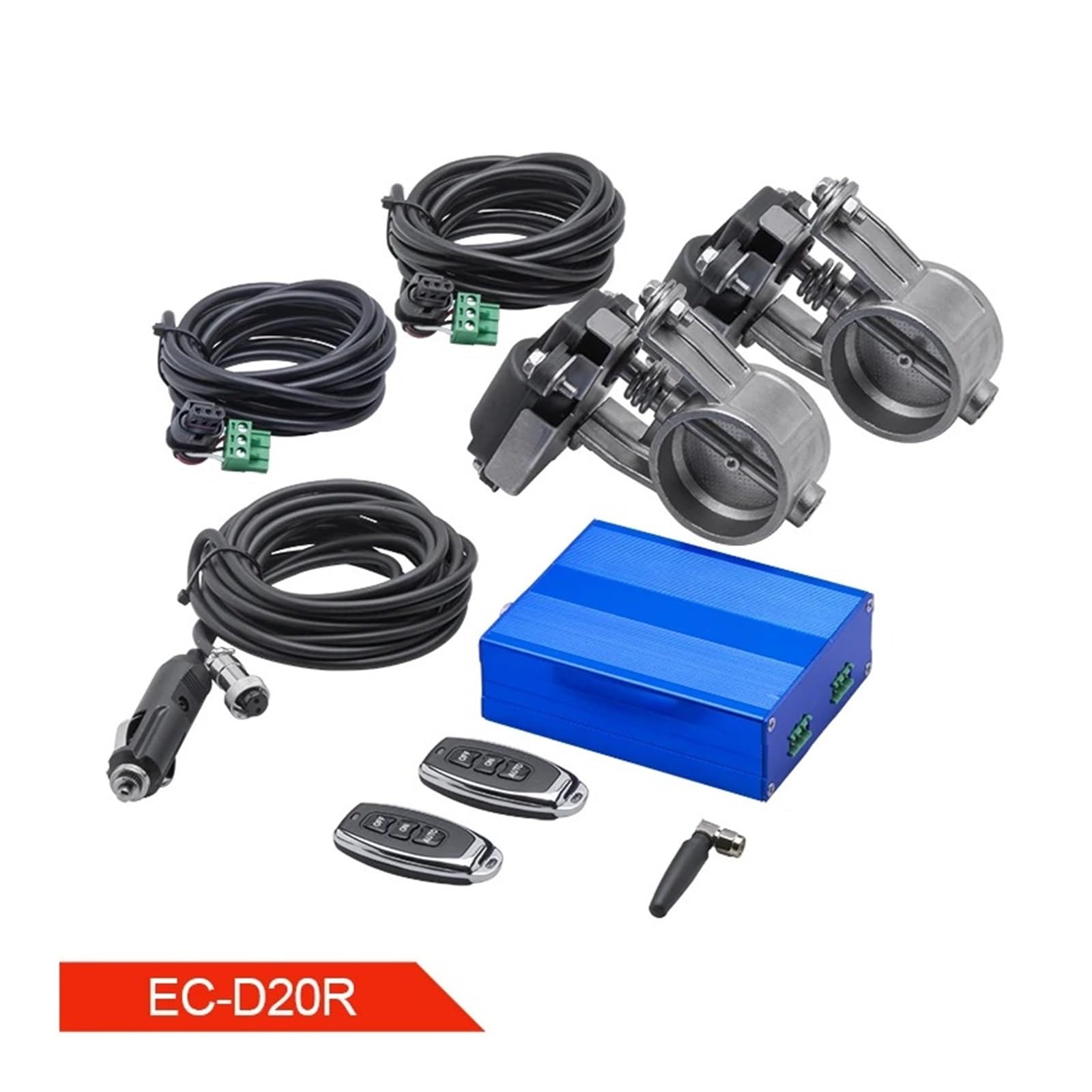 AGR Valvola Doppio Set Valvole Controllo Scarico Elettrico Con Controllo Remoto Dell'esclusione Per Valvola A 2 Pezzi Per Tubi Valvola EGR Ricircolo Gas Scarico(2.36 inch set)