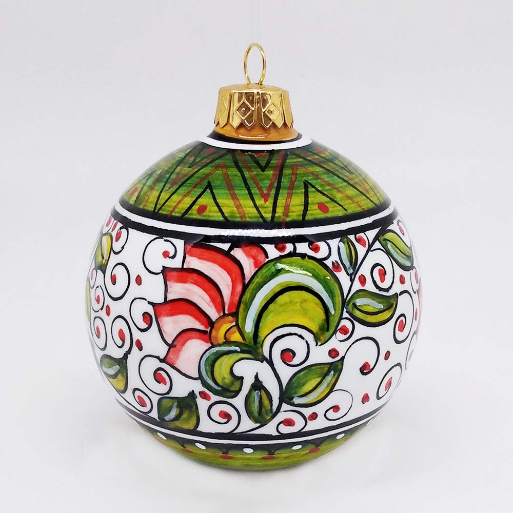 thatsArte.com – Italian Hand Painted Ceramic Christmas Ball Ornaments for Xmas Tree Decoration Handmade in Deruta