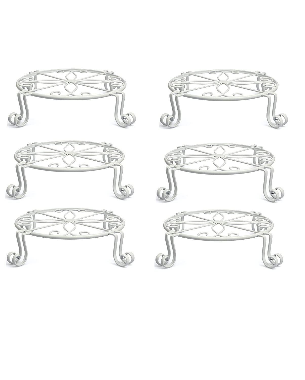NATIONAL INDUSTRIES Rust Free Metal Plant Stand, Gamla Stand, Flower Pot Holder (Pack of 6, White) (B0BX6W6SBG) Amazon Price History, Amazon Price Tracker