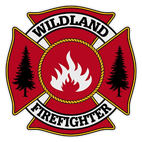 Wildland Firefighter Maltese Cross Very Small Reflective Decal Sticker