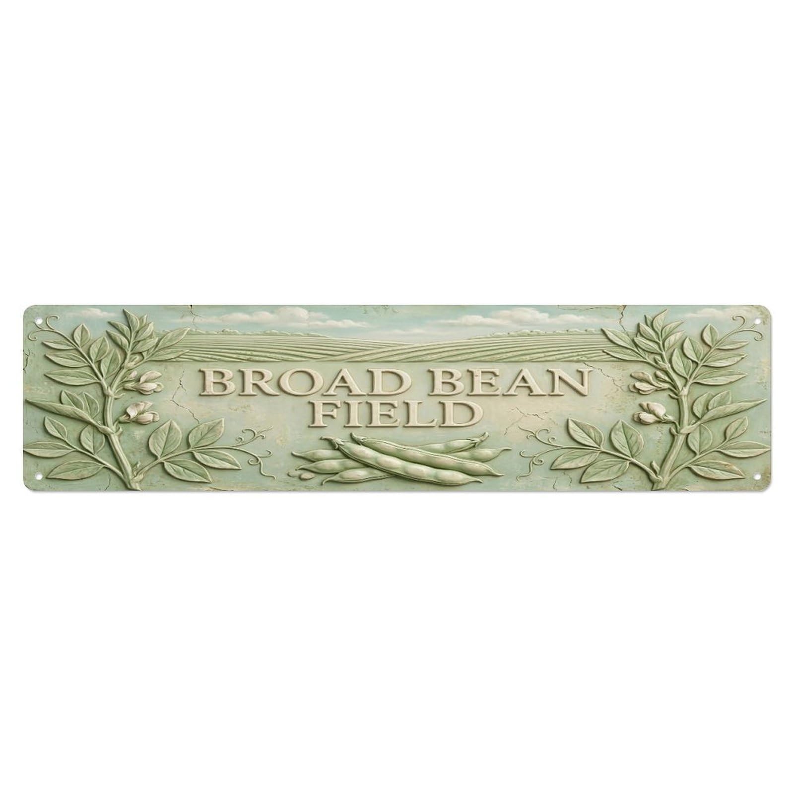Fqcyn Style Metal Tin Sign Vintage Cottagecore Garden Broad Bean Field