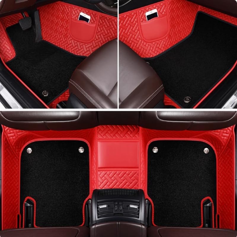 Double Layer Car Floor Mats Full Set-with Logo/Picture for Audi A1/A3/A4/A5/A6/A7/A8/Q2/Q3/Q4/Q5/Q7/Q8/S1-S8/SQ5/SQ7/RS3-RS7/R8/TT All-Weather Full Coverage Non-Slip with Storage Bag