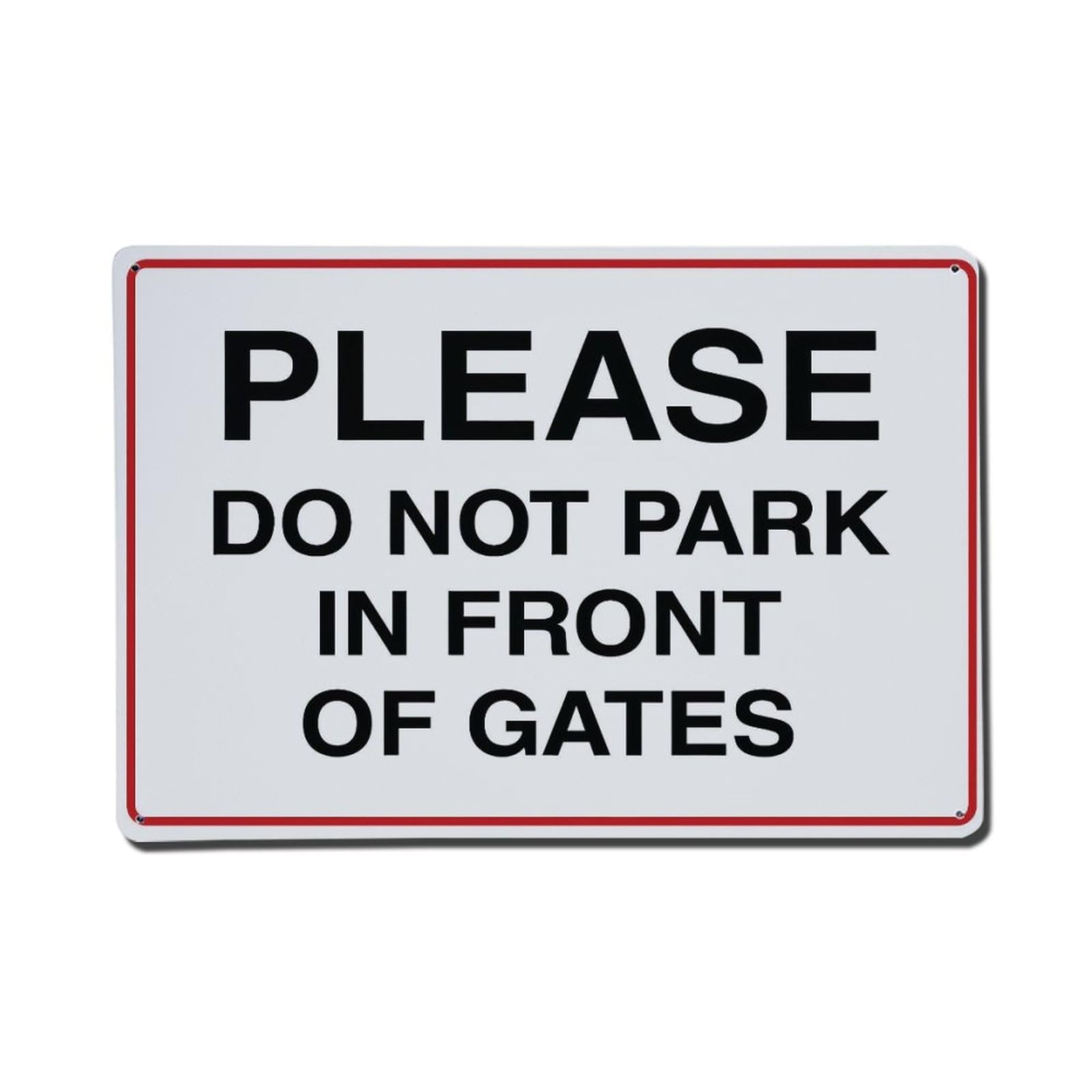 Please Do Not Park in Front of Gates Notice Sign Vintage Aluminium Metal Sign, Retro Wall Decor for Home, Bar, Garage & Farmhouse 20x30cm