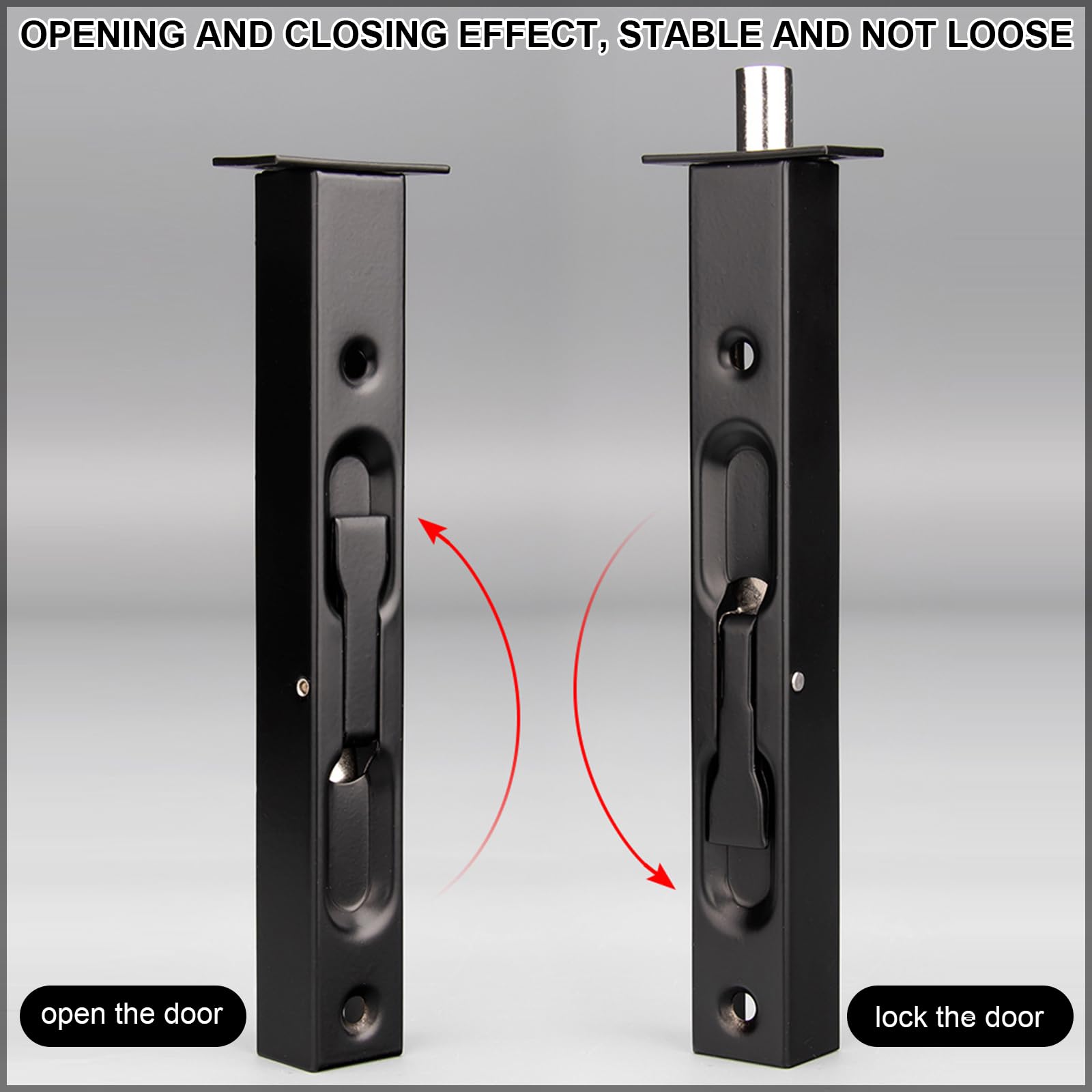 Chiusura A Scatto Per Porte In Legno - 2 Pezzi In Acciaio Inox 304 - Nero - 15,2 Cm - Con Viti Incluse