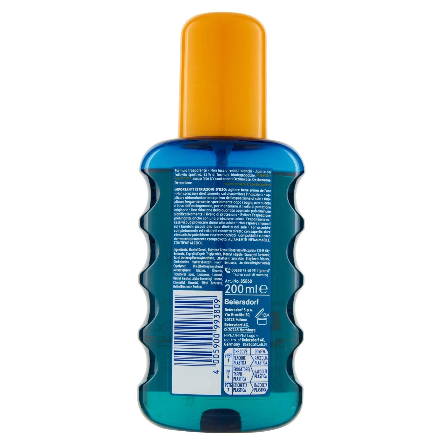 NIVEA SUN Protect & Dry Touch FP 50 Crème solaire 50 transparente et hydrofuge dans un flacon pulvérisateur pratique 200 ml
