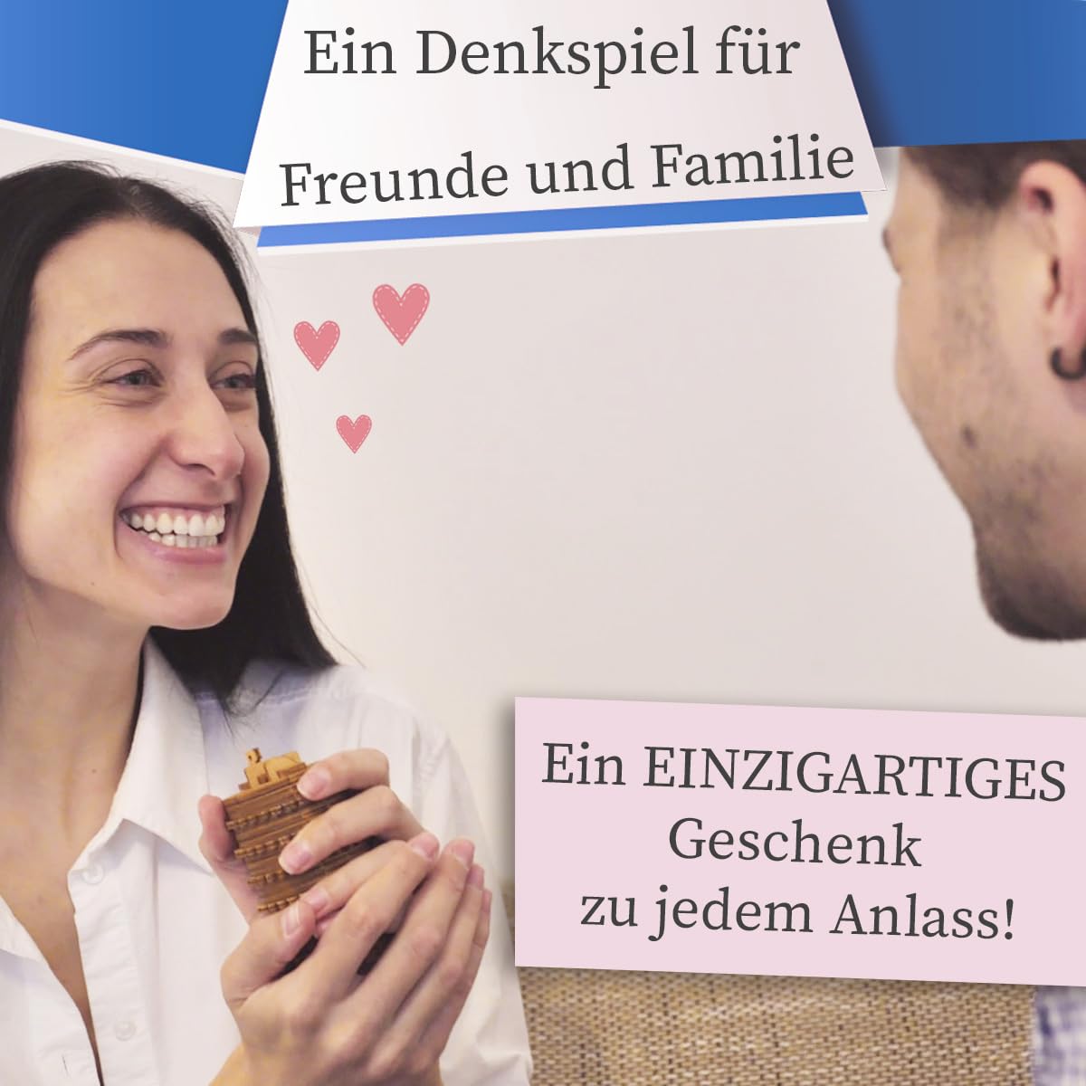 iDventure Kryptos - Bausatz aus Holz - 3D Puzzle - Cryptex Denkspiel - Knobelspiel - Geduldspiel - Logikspiel 3D Holzpuzzle Geschenkverpackung Questbox Valentinstag