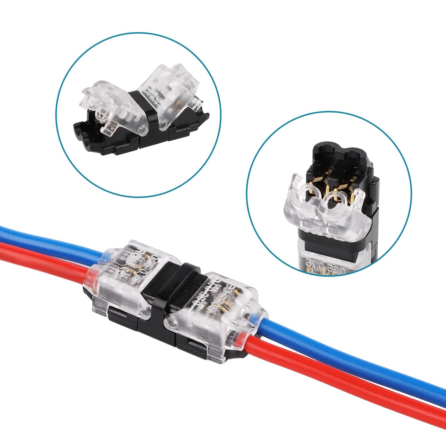 22-20 AWG Wire Connectors (10 Pack) - No-Strip Quick Splice For 22-20 AWG Wire Connectors (10 Pack) - No-Strip Quick Splice For