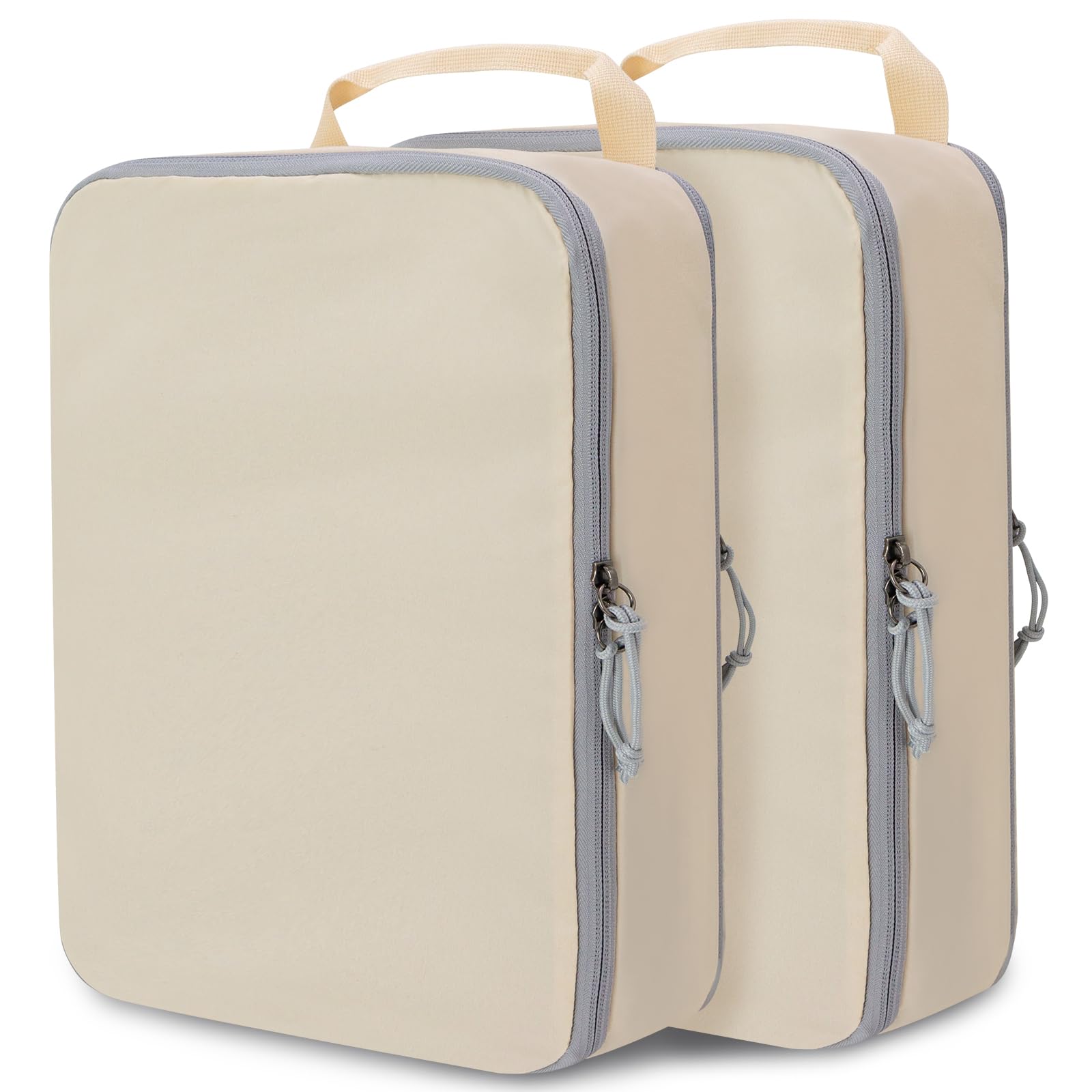 Juego de 2 cubos de compresión extra grandes para viajes, juego de 2 bolsas de compresión, cubos de viaje para maleta, organizador de maleta, accesorios de viaje, bolsas organizadoras de equipaje,