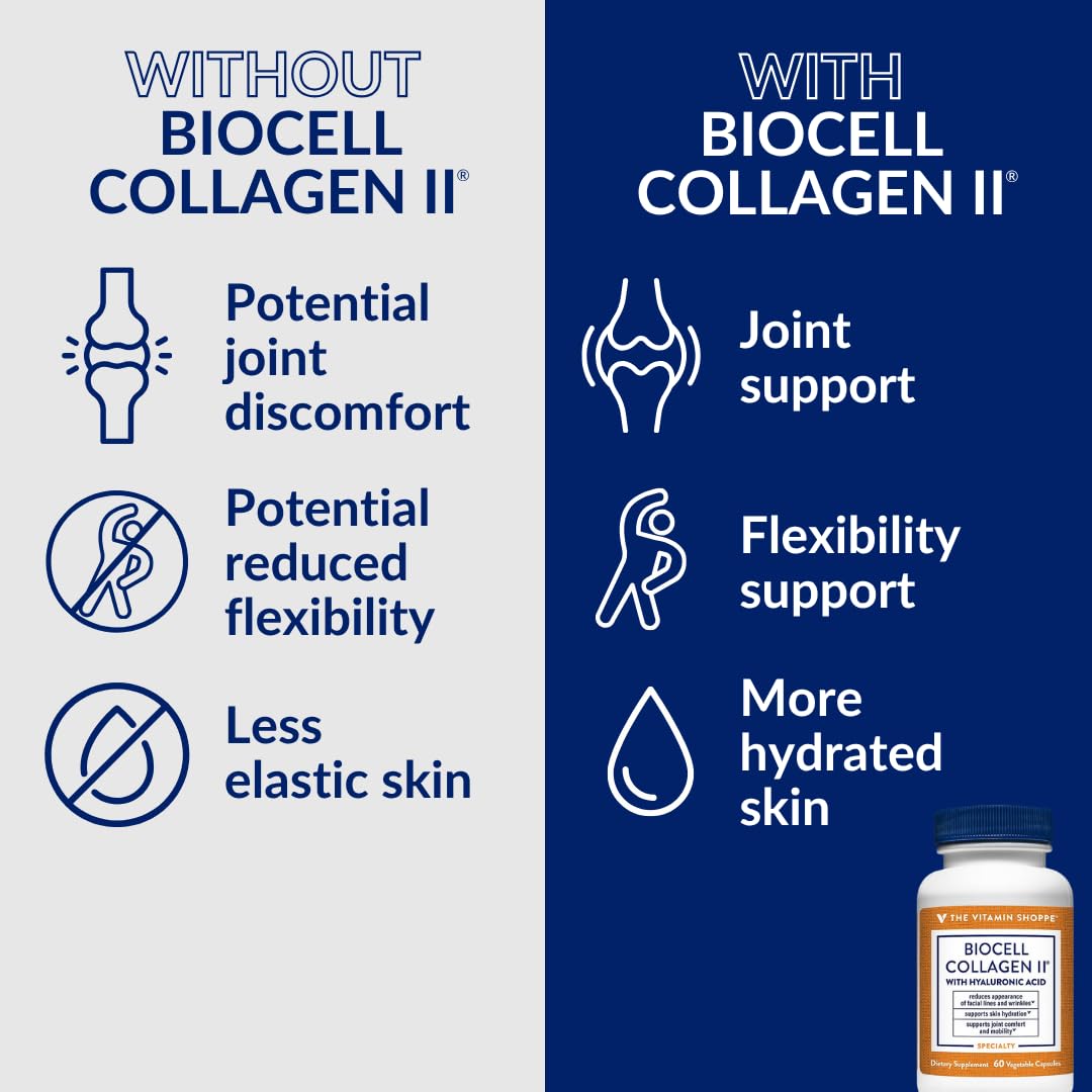 The Vitamin Shoppe Collagen Type II 1000MG - Joint Health, Cartilage Support & Flexibility, with Hyaluronic Acid (60 Vegetable Capsules) — Amazon image 7