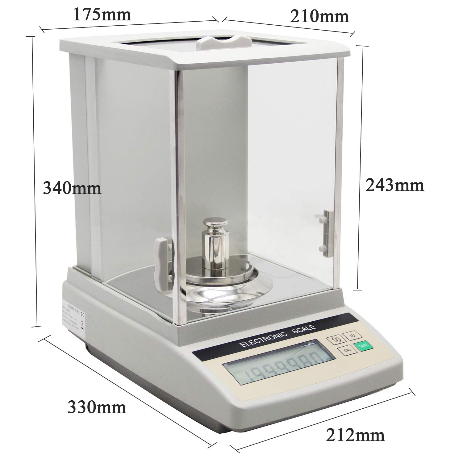 Hanchen 0,0001g Balanza Analítica de Precisión Báscula Científica con Parabrisas 0,1mg para Laboratorio Farmacia Joyería Instituto (Calibración Manual, 220g / 0,1mg)