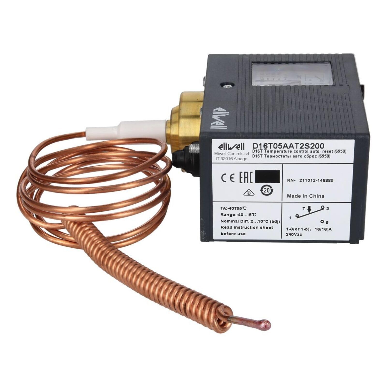LUTH Premium Profi Parts Termostato de ambiente compatible con Eliwell D16t05aat2s200 para temperatura ambiente y refrigeración comercial