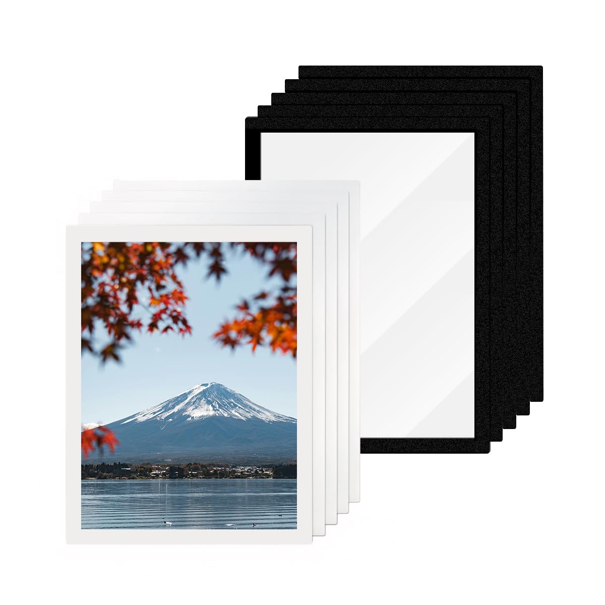 Feyiubmen It Is Black In Silver. 10-Piece Magnetic Frame Set – 5 Black And 5 Silver Self-Adhesive Magnetic Frames With Magnetic Closure, Info Pocket And Sheet Holder For Documents, Posters And More In Din A4 Format