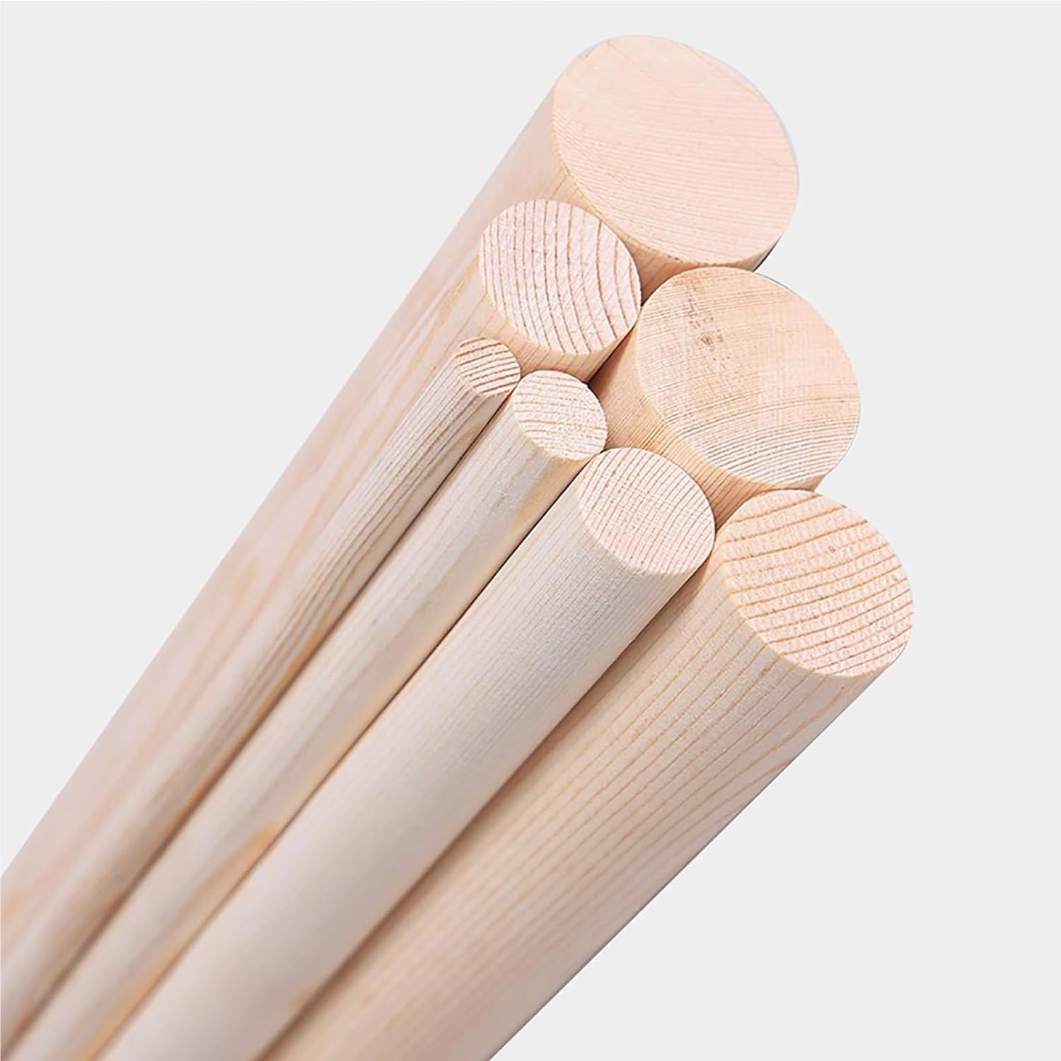 Varillas de madera dura sin terminar, 2 uds., 50cm, for manualidades DIY, palos de madera versátiles for proyectos creativos(2.5cm)