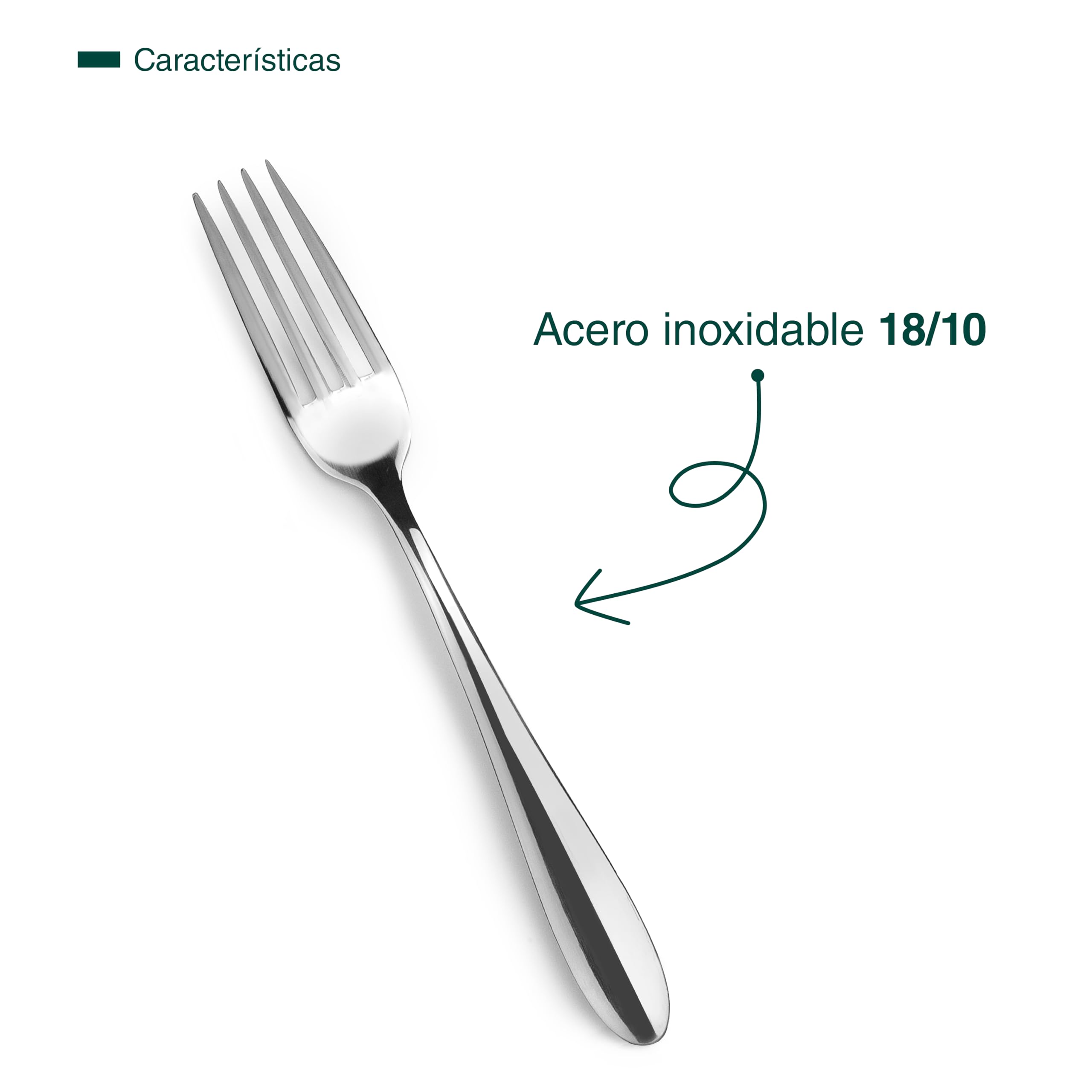 JAY - 11086002 - Pack de 12 Tenedores de Mesa, Colección Ébano, 205 mm, Acero Inoxidable 18/10, Espesor 3 mm, Equilibrio y Estilo para Uso Profesional, Fabricado en España