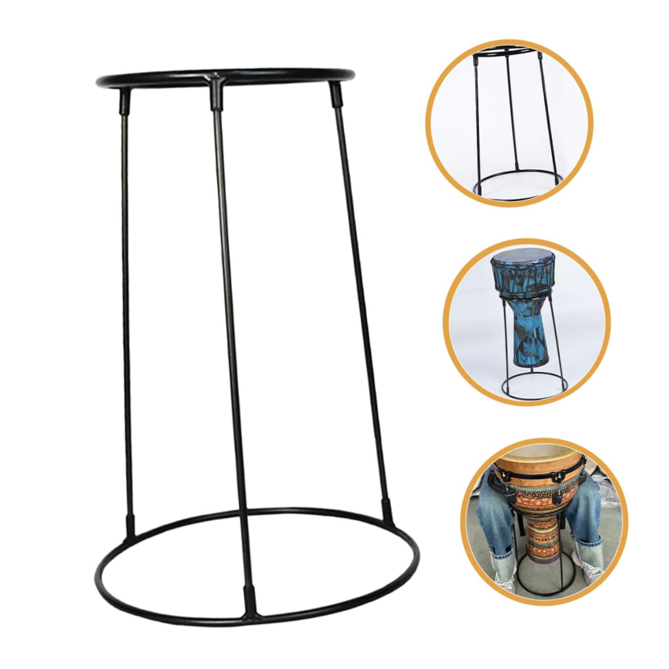 Soporte para Djembé de Acero al Carbono, 1 Pieza, Fácil Instalar | Diseño Sencillo, Elegante, Acabado Impecable y Fino, Alta Durabilidad, Uso en Escenario y Conciertos