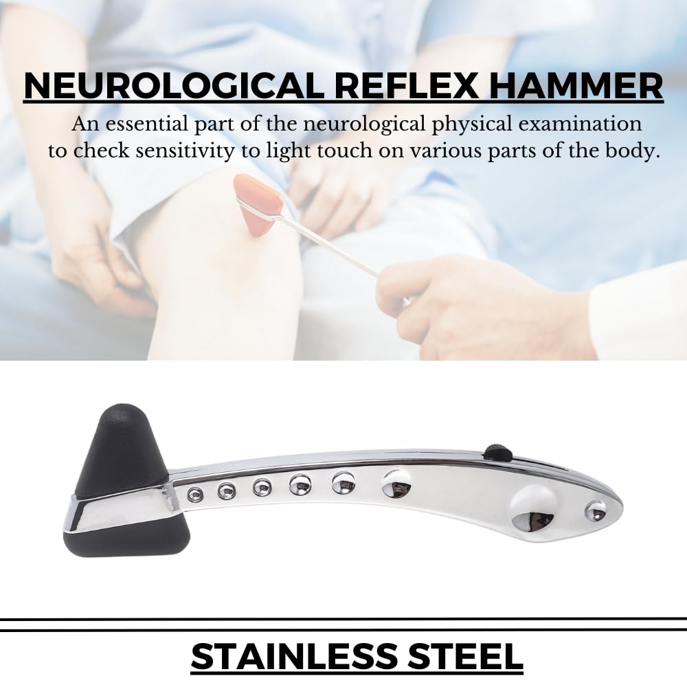 Reflex Hammer Taylor Medical Ergonómico con filamento retráctil neurológico utilizado por médicos, enfermeras, EMS, estudiantes de medicina, hecho de acero inoxidable