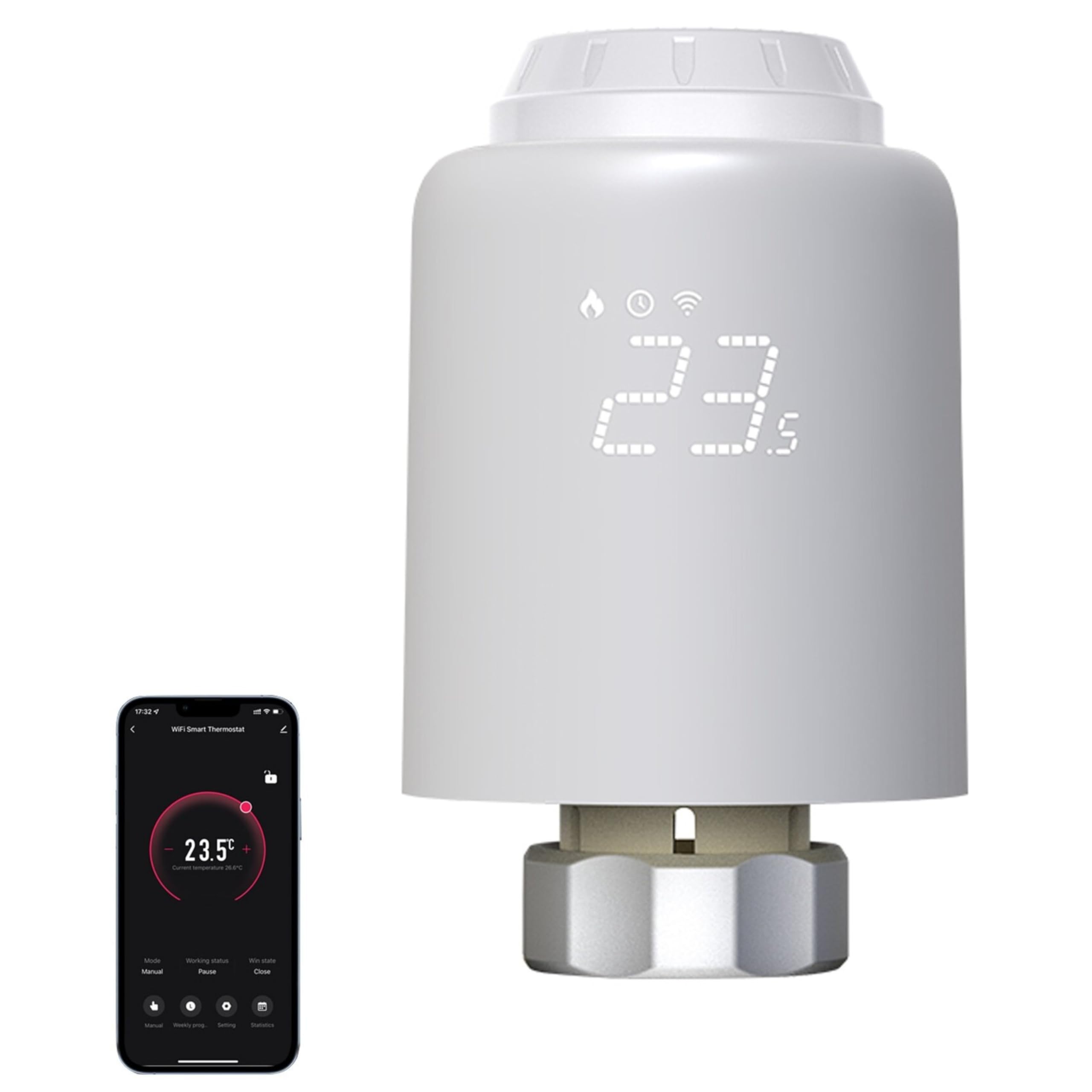 ROB Valvola termostatica WiFi per radiatore, senza fili, per termosifone, 3 pezzi
