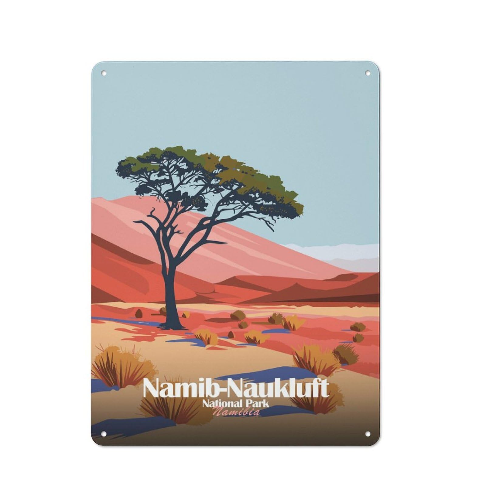 Junmoney Namib-Naukluft National Park, Namibia For Café Or Home Bar, Vintage Metal Wall Sign 40X30cm, A Christmas Gift For People Styling Café And Home Bar