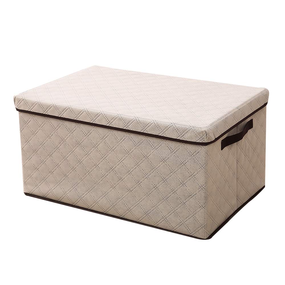 ETRGFTHU Storage box Fabric Folding Storage box Home car Wardrobe Clothes Storage Artifact Thickened Non-woven Fabric Breathable, Healthy and Odorless(Beige,40x30x25cm)