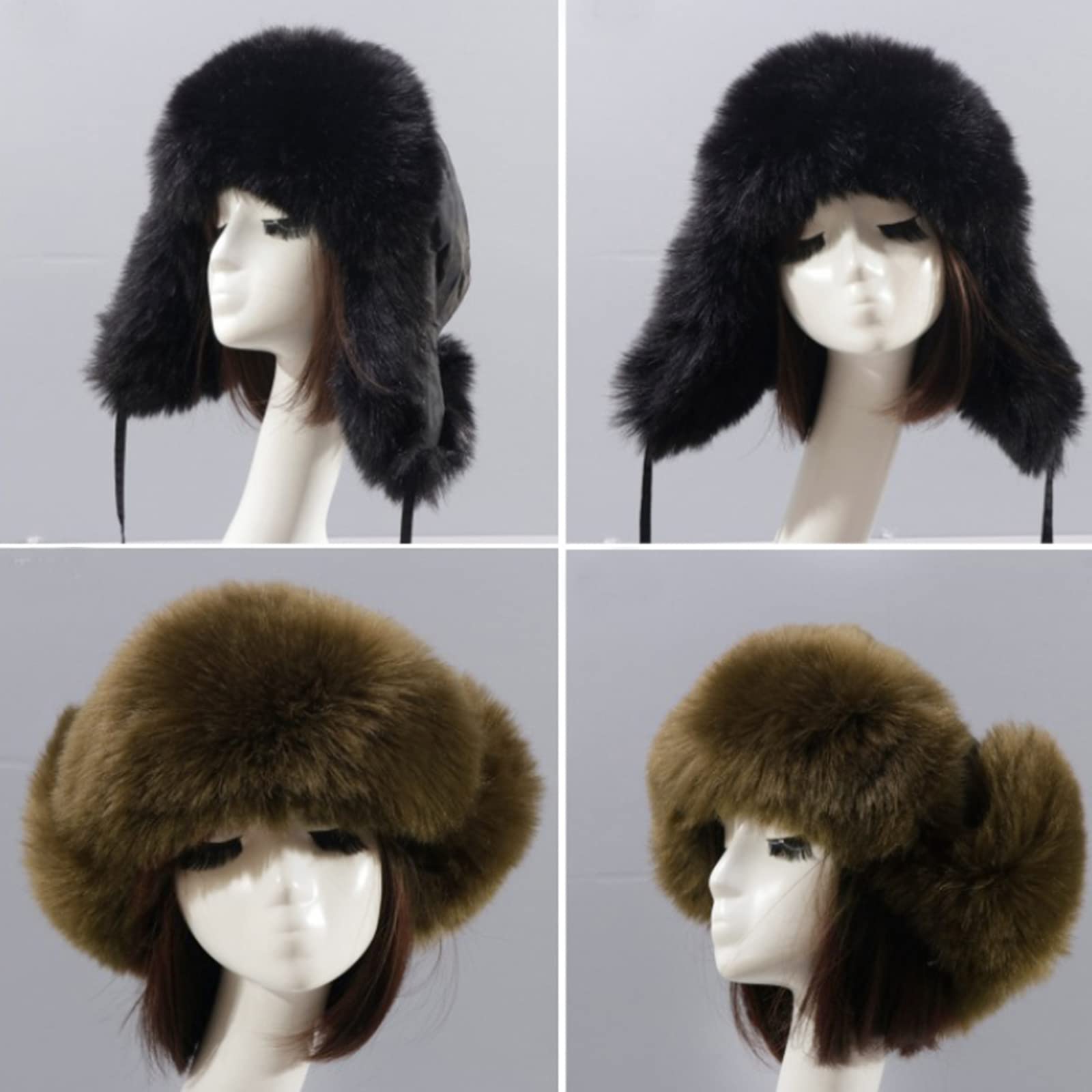 Women Winter Hat Windproof Faux Hat Earflap Hat Ear Protective Caps Outdoor Skiing Hat Girls Headdress Cozy Ushanka Red